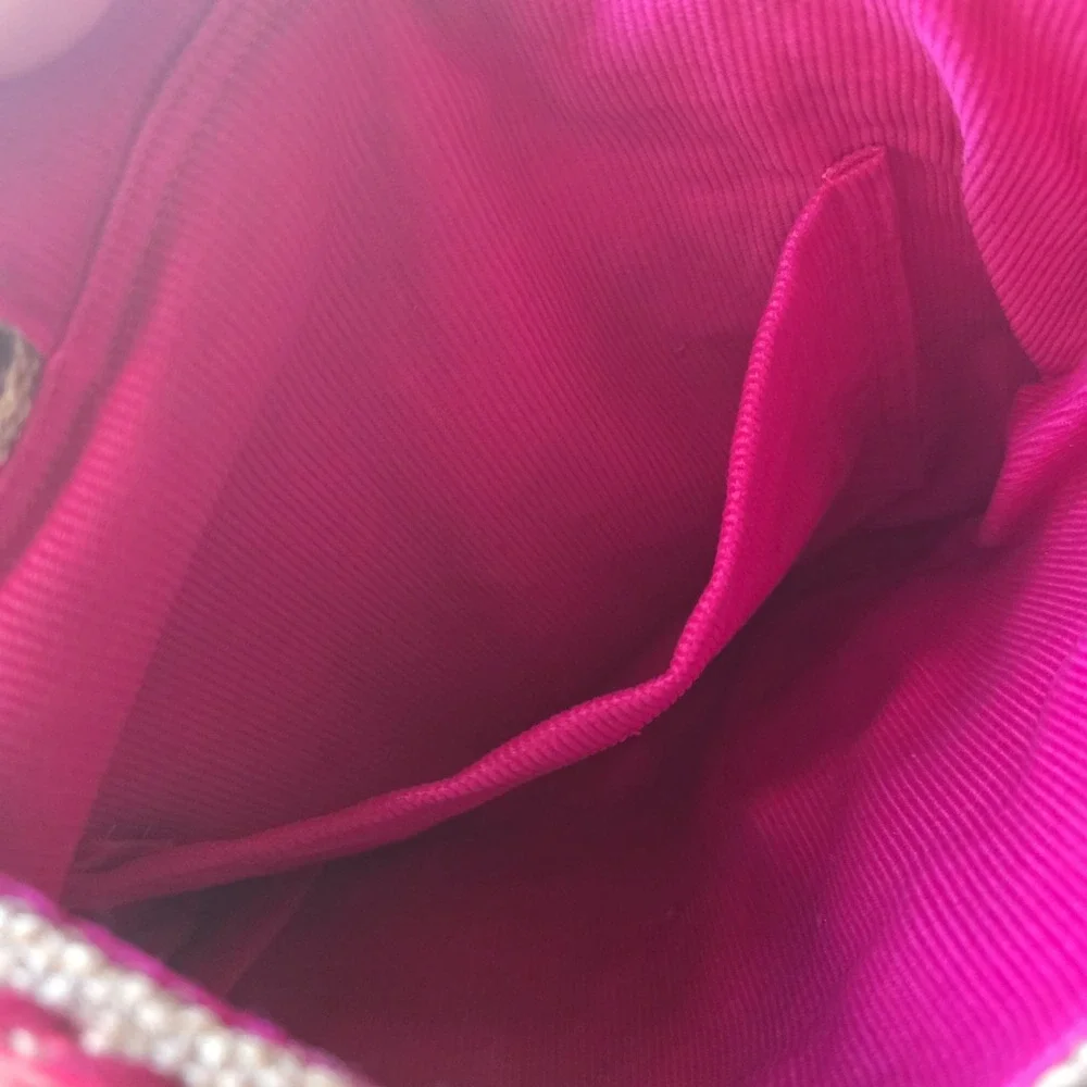 Colorful‎ Jute Burlap Bag Yarn Embroidery Boho Flowers Corduroy Lined Pocket